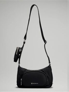 lululemon athletica Black Shoulder Crossbody Bag with Detachable Nano Pouch